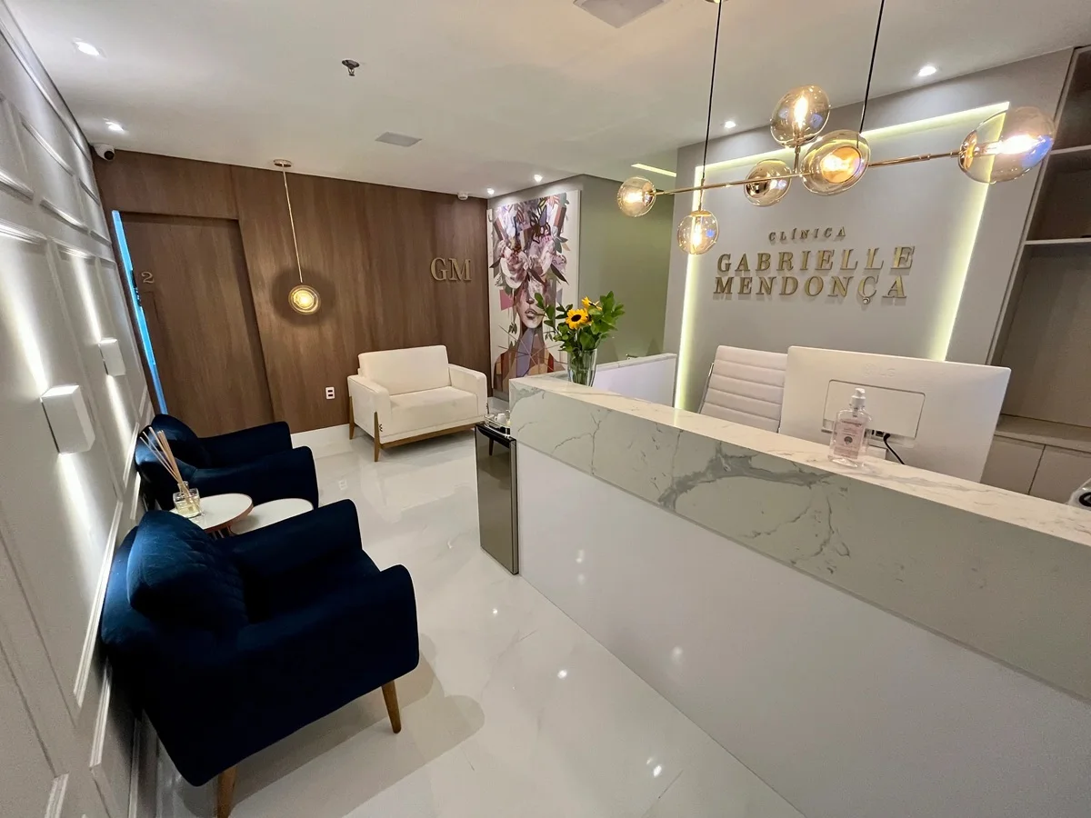 Recepção da Clínica Dra. Gabrielle Mendonça, na zona sul de São Paulo